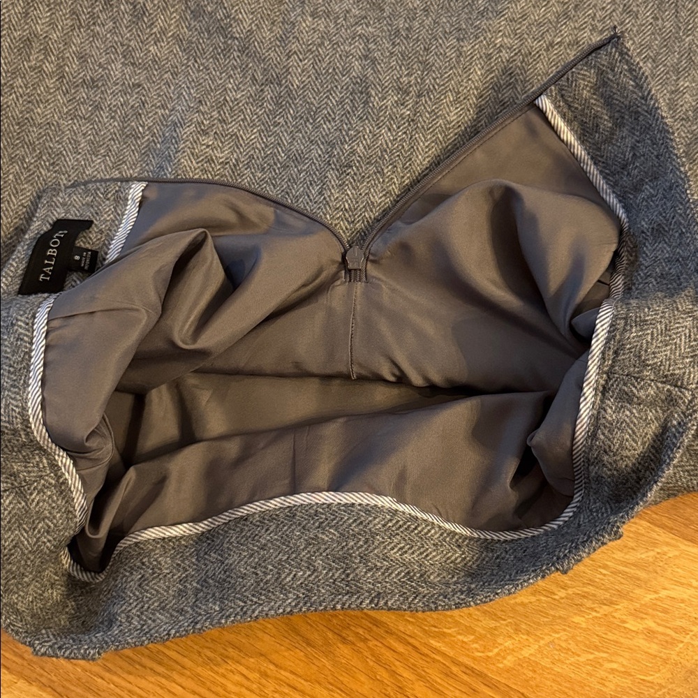 Talbots Gray Wool Blend Herringbone Lined Pencil … - image 7